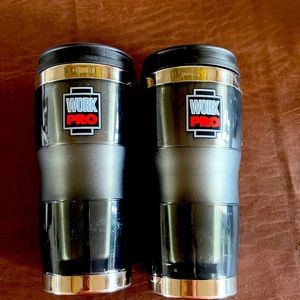 GUC set of two work pro coffee travel mug.